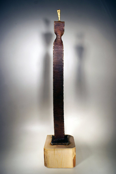 "Humain" bronze et or ht.61cm