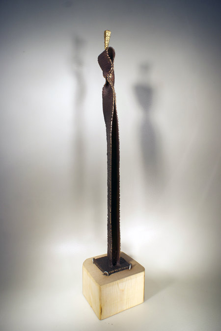 "Humain" bronze et or ht.61cm