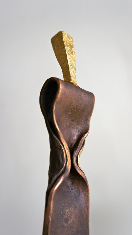 "Humain" bronze et or ht. 62cm