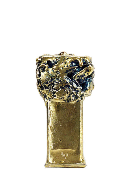Compression/bijou - Bronze - acier - patine bleue - ht. 9 cm
