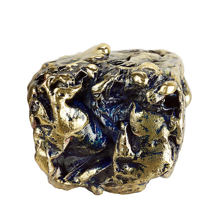 Compression/bijou - Bronze - acier - patine bleue - ht. 4 cm