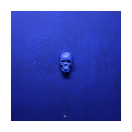 Exode bleu - VITRIOL sculpture sur toile