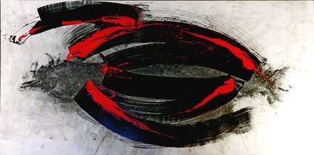 "Calligraphie 1" sur panneau pvc -  ht 150 x 300 cm